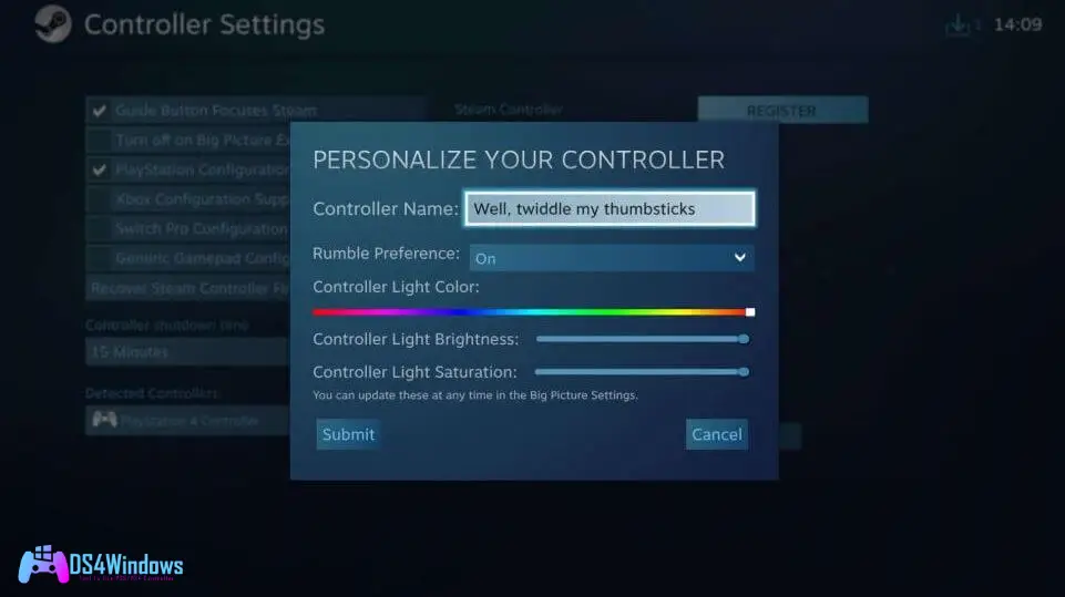 Using a PS4 controller in Steam
